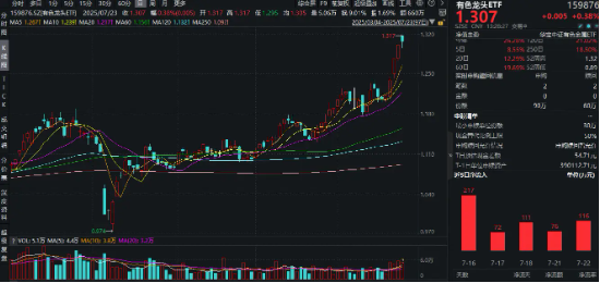 鼎金投资 冲冲冲！再刷年内新高！反内卷政策护航，四大利好驱动！有色龙头ETF（159876）本轮涨近30%